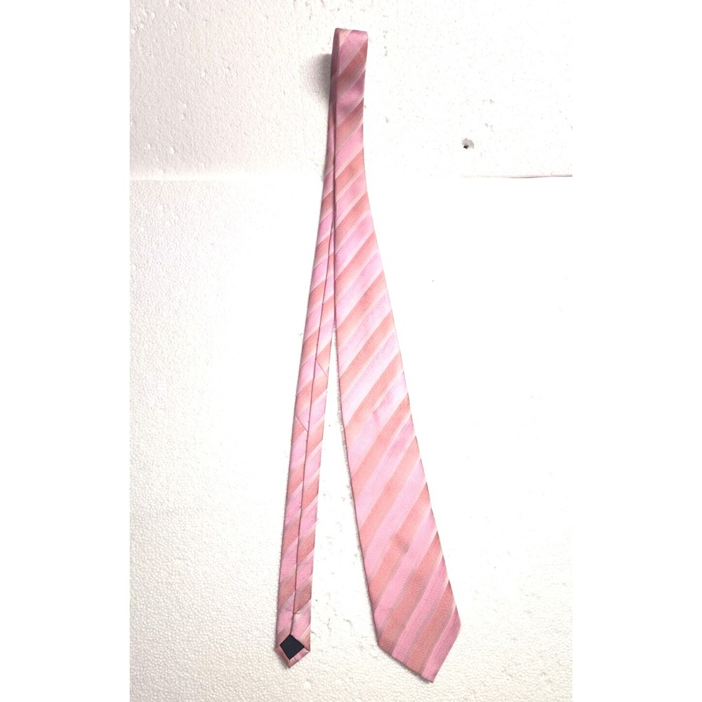 Venetto Italy Mode Necktie Men Pink Peach Striped Casual Formal Silk